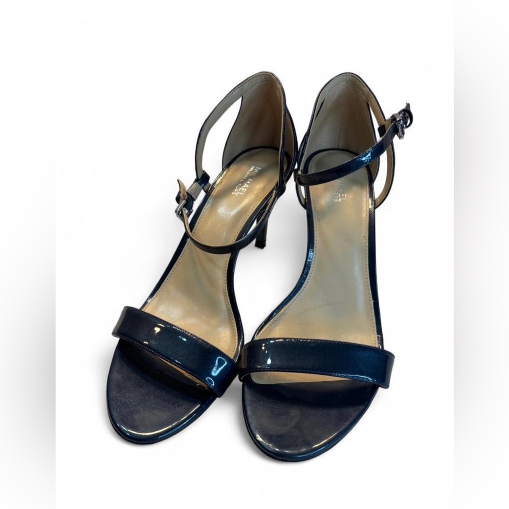 Michael Kors Simone Mid Sandal in black patent leather size 9.5 women’s